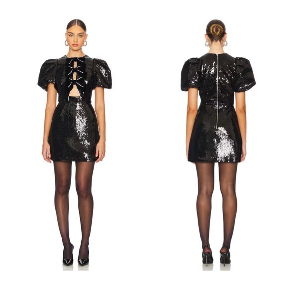 Rebecca Vallance Dresses & Skirts - NWOT Rebecca Vallance X Nicky Hilton Lena Bow Mini Dress in Black Size 6 $790